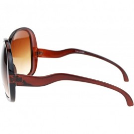 Butterfly Extra Large Oversized Curved Drop Temple Womens Butterfly Fashion Sunglasses - Brown - CT11SD065BT $12.67