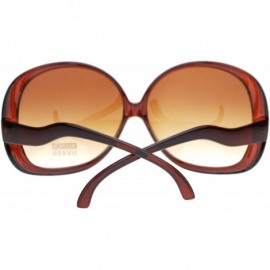 Butterfly Extra Large Oversized Curved Drop Temple Womens Butterfly Fashion Sunglasses - Brown - CT11SD065BT $12.67