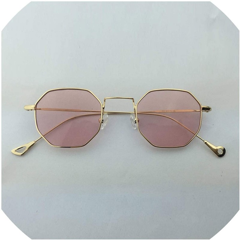 Oversized Sunglasses Women Small Frame Polygon Sunglasses men Brand Designer Blue Pink Clear Lens Sun Glasses - 2 - CW18W5EMM...