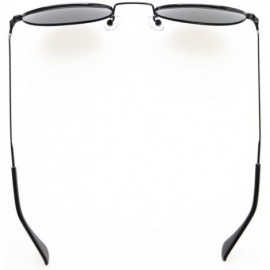 Round Vintage Style Quality Round Polarized Sunglasses - Black Frame-blue Revo - C6127HQCVSF $11.75