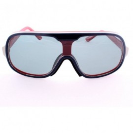 Oversized Retro Vintage Oversized Aviator Sunglasses - Red- White- Blue - C212HSCROZX $26.92