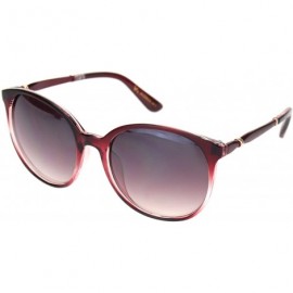 Round Womens 90s Round Butterfly Plastic Gradient Lens Sunglasses - Burgundy Gradient Burgundy - CE18NUOOX6U $10.08