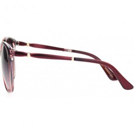 Round Womens 90s Round Butterfly Plastic Gradient Lens Sunglasses - Burgundy Gradient Burgundy - CE18NUOOX6U $10.08