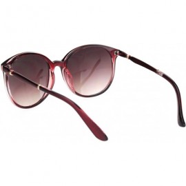 Round Womens 90s Round Butterfly Plastic Gradient Lens Sunglasses - Burgundy Gradient Burgundy - CE18NUOOX6U $10.08