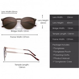 Rimless Polarized Round Sunglasses One Piece Rimless Mirror Glasses Men Women - Gold Frame / Polarized Brown Lens - CX18DTSGO...