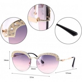 Round Fashion Round Metal Frame Sparkling Crystal Sunglasses UV Protection Eyewear Oversized - Pink - CC1906SE8KU $11.77