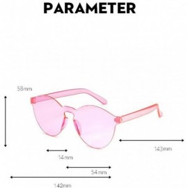 Rimless Rimless Women Love Heart Shaped Sunglasses for Women UV400 Sunglasses Trendy Transparent Resin Lens Love Glasses - CN...