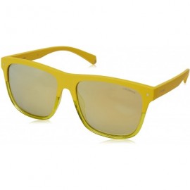 Square Men's Pld6041/S Rectangular Sunglasses - Yellow - C018CK2I7U6 $42.94