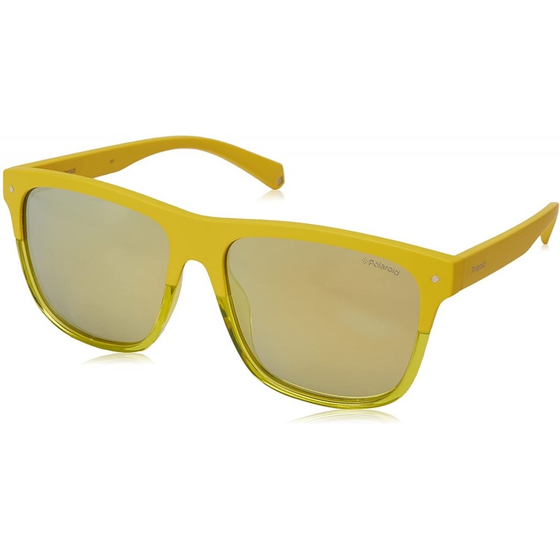 Square Men's Pld6041/S Rectangular Sunglasses - Yellow - C018CK2I7U6 $42.94