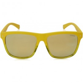 Square Men's Pld6041/S Rectangular Sunglasses - Yellow - C018CK2I7U6 $42.94