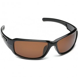 Wrap Driving Fishing Polarized Wrap Around Sports Sunglasses - Black - Brown - CD11OXK1WWF $13.95