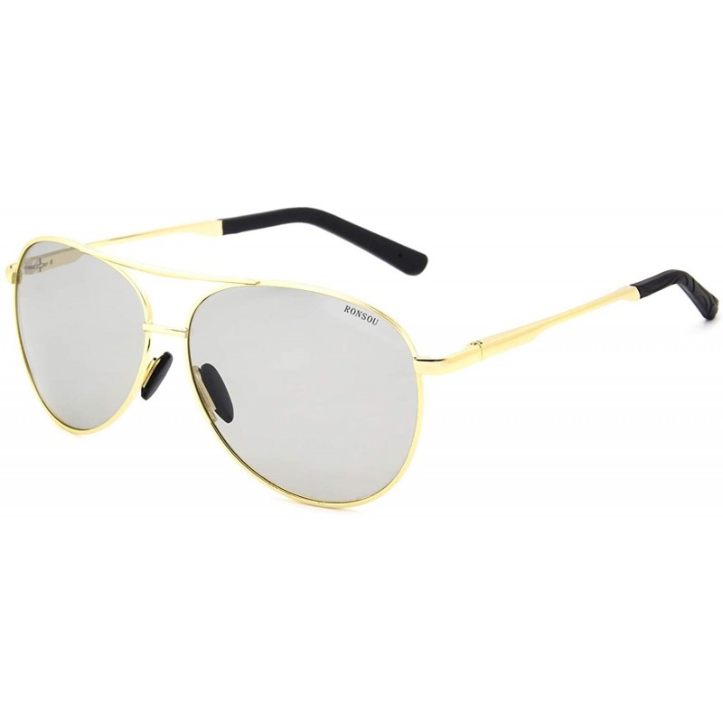 Aviator Men's Aviator Color Photochromic Polarized Sunglasses Anti-glare UV400 Protection - CD18T0W2ZH3 $13.38