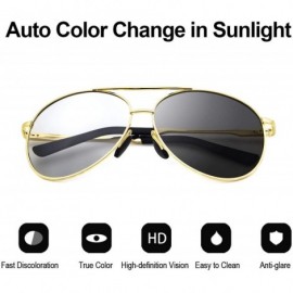 Aviator Men's Aviator Color Photochromic Polarized Sunglasses Anti-glare UV400 Protection - CD18T0W2ZH3 $13.38