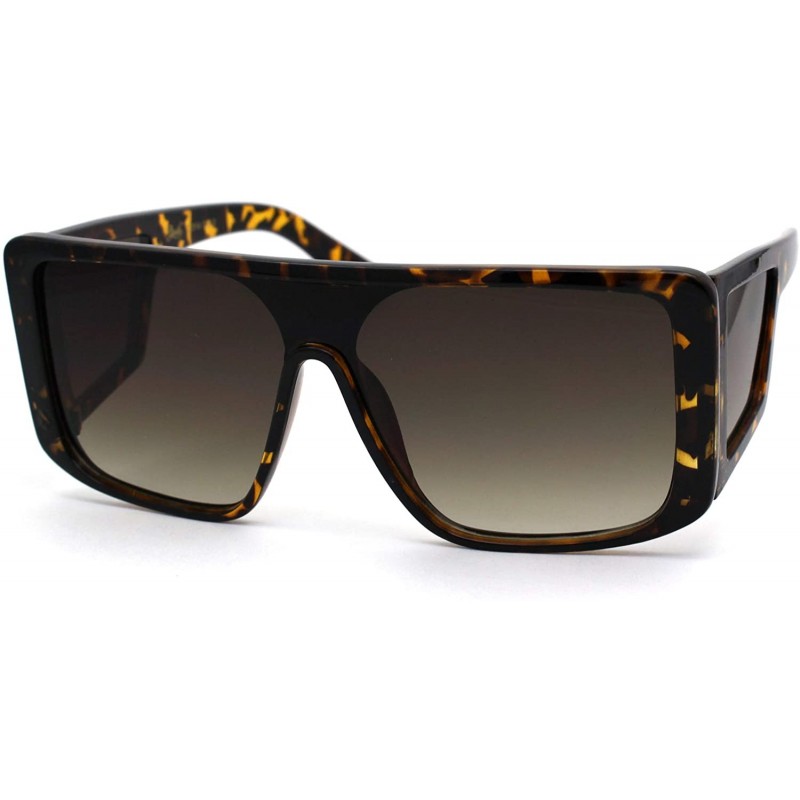 Rectangular Womens Flat Top Mob Diva Side Visor Lens Boyfriend Sunglasses - Tortoise Brown - C7196R70N4M $10.85