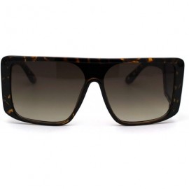 Rectangular Womens Flat Top Mob Diva Side Visor Lens Boyfriend Sunglasses - Tortoise Brown - C7196R70N4M $10.85