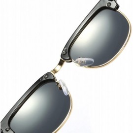 Aviator Polarized Sunglasses Semi Rimless Frame Classic Retro for Men Women - Leopard Frame - CN18T74OU4M $35.04