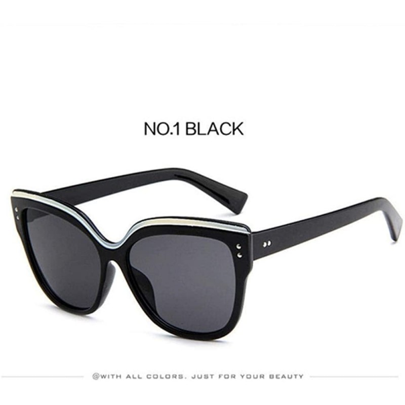 Butterfly Cat Eye Fashion Sunglasses Men Women Brand Designer Eyebrows Butterfly C10 - C1 - CV193WD3SWK $11.53