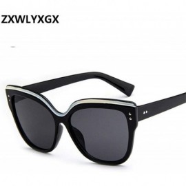 Butterfly Cat Eye Fashion Sunglasses Men Women Brand Designer Eyebrows Butterfly C10 - C1 - CV193WD3SWK $11.53