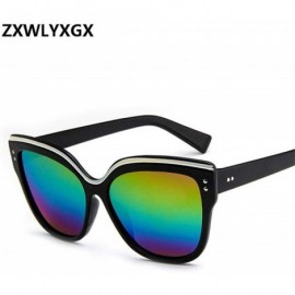 Butterfly Cat Eye Fashion Sunglasses Men Women Brand Designer Eyebrows Butterfly C10 - C1 - CV193WD3SWK $11.53