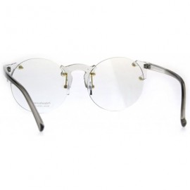 Round Unique Rimless Round Circle Clear Lens Eye Glasses - Grey - CV189IQ595L $14.24