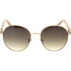 Round Womens Vintage Round Fashion Sunglasses Classy Chic Design UV 400 - Gold Beige (Brown) - CX18A2C9CIQ $12.10