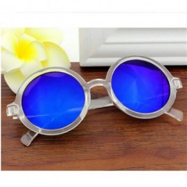 Aviator Coating Sunglasses Vintage Round Sunglasses Men Women Retro Red As Picture - Gold - C918YZXHDET $7.35