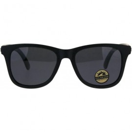 Rectangular Polarized Premium Kush All Black Horn Rim Hipster Gangster Sunglasses - Black Logo - C518DHYYU5Q $14.55