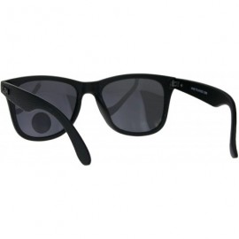 Rectangular Polarized Premium Kush All Black Horn Rim Hipster Gangster Sunglasses - Black Logo - C518DHYYU5Q $14.55