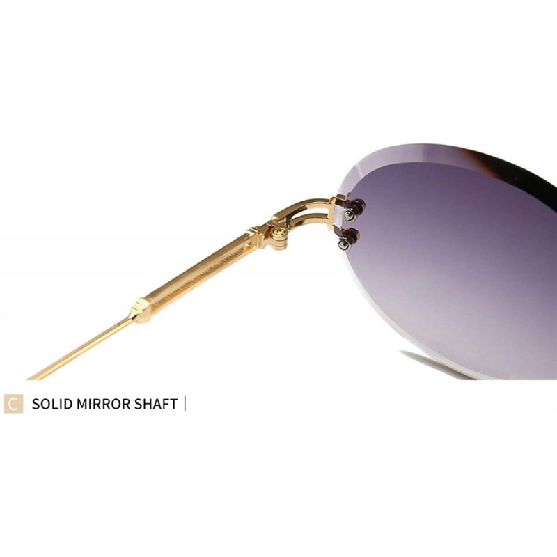 Oval Trimming Sunglasses For Women Rimless Gradient Shades Uv400 C5 