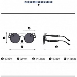 Sport Steampunk Sunglasses Unisex-Modern Fashion Shade Glasses-Round Metal Frame - B - CV190EEIC7N $36.53