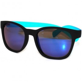 Vintage Style Sunglasses Flat Matte Reflective Blue Mirror Lens Soft ...