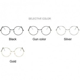 Round Fashion Round Vintage Glasses Frame Women Lunette Metal Clear Lens Optical Transparent Female Mirror Plain - CK199CH2D4...