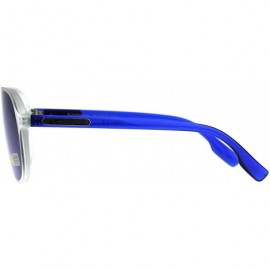 Shield Mens Biohazard Plastic Shield Racer Color Mirror Sunglasses - Blue Mirror - CU189Y57ZXH $11.92