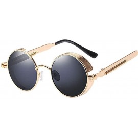 Round Classic Steampunk Sunglasses Glasses Designer - C2 - C0198G5E7K9 $24.79