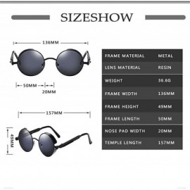 Round Classic Steampunk Sunglasses Glasses Designer - C2 - C0198G5E7K9 $24.79