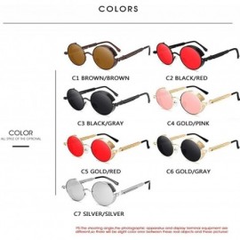 Round Classic Steampunk Sunglasses Glasses Designer - C2 - C0198G5E7K9 $24.79