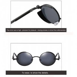 Round Classic Steampunk Sunglasses Glasses Designer - C2 - C0198G5E7K9 $24.79