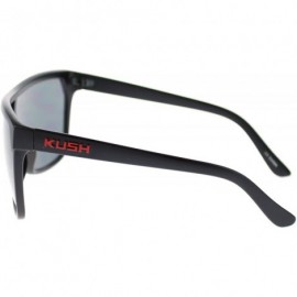 Shield Kush Marijuana Pot Flat Top Shield Mobster Plastic Sunglasses - Black Red - C811OMSCNI5 $8.52