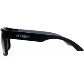 Rectangular Polarized Premium Kush Color Mirror Lens Horn Rim Sport Sunglasses - Black Grey Silver - C518DI4NAZX $13.93