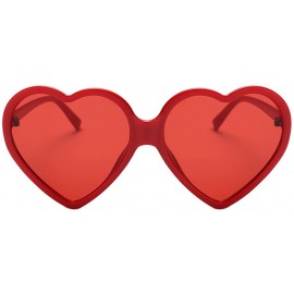 Oversized Sunglasses for Women Heart Sunglasses Vintage Sunglasses Retro Oversized Glasses Eyewear - Rouge - CU18QSNUOUG $12.66