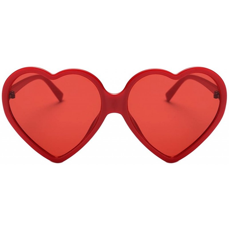 Oversized Sunglasses for Women Heart Sunglasses Vintage Sunglasses Retro Oversized Glasses Eyewear - Rouge - CU18QSNUOUG $12.66