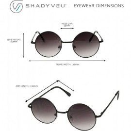 Oversized Retro John Lennon Style Sunglasses Round Colorful Tint Groovy Hippie Wire Shades - Brown - C9188I4ARMM $10.31