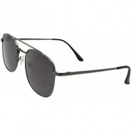 Square Square Aviator Full Reader Lens Sunglasses R72 - Pewter Frame Gray Lenses - CW18UX88DQC $12.54