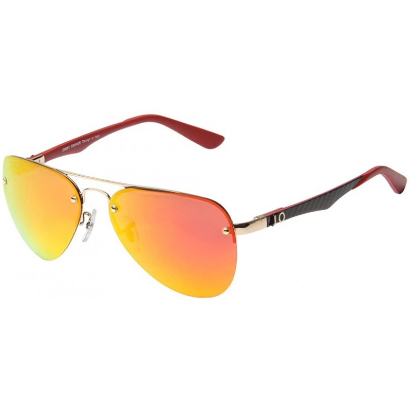 Aviator Polarized Mens Womens Aviator Vintage Retro Designer Sunglasses JO803 - Red - CL120Y9X61D $25.82