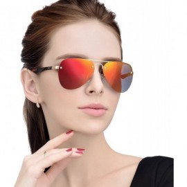 Aviator Polarized Mens Womens Aviator Vintage Retro Designer Sunglasses JO803 - Red - CL120Y9X61D $25.82