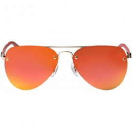 Aviator Polarized Mens Womens Aviator Vintage Retro Designer Sunglasses JO803 - Red - CL120Y9X61D $25.82