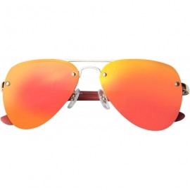 Aviator Polarized Mens Womens Aviator Vintage Retro Designer Sunglasses JO803 - Red - CL120Y9X61D $25.82