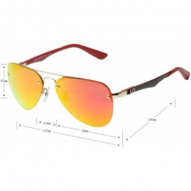 Aviator Polarized Mens Womens Aviator Vintage Retro Designer Sunglasses JO803 - Red - CL120Y9X61D $25.82