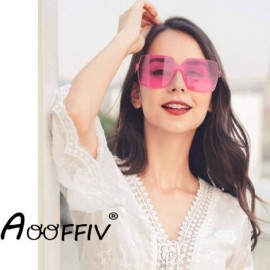 Square Oversized Square Candy Colors Glasses Rimless Frame Unisex Sunglasses Elton John - Pink - CC18GE4IKH7 $12.48