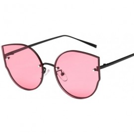 Cat Eye Fashion Vintage Cat Eye Sunglasses for Women-Flat Lens Eyewear UV 400 Protection - Red - CZ18UWSXMGK $10.39